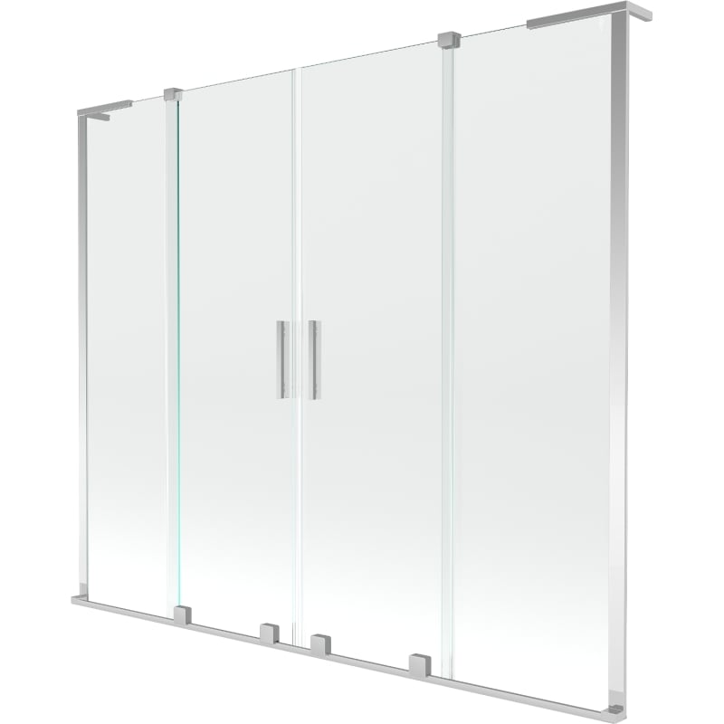 Mexen Velar L Duo paroi de baignoire 2 volets coulissants 180 x 150 cm, transparent, chrome - 896-180-003-02-01