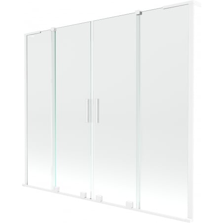 Mexen Velar L Duo paroi de baignoire à 2 volets coulissants 180 x 150 cm, transparent, blanc - 896-180-003-02-20