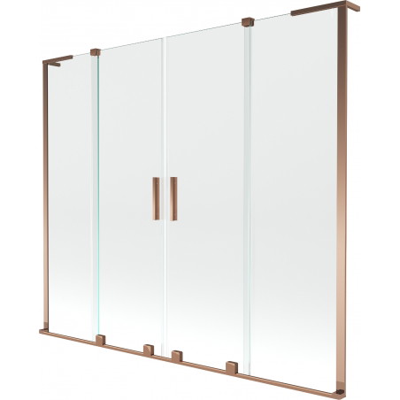 Mexen Velar L Duo pare-baignoire à 2 volets coulissants 180 x 150 cm, transparent, or rose - 896-180-003-02-60