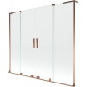 Mexen Velar L Duo pare-baignoire à 2 volets coulissants 180 x 150 cm, transparent, or rose - 896-180-003-02-60