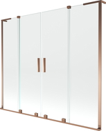Paroi de baignoire à 2 volets coulissants Mexen Velar L Duo 180 x 150 cm, transparent, or rose - 896-180-003-02-60