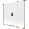 Mexen Velar L Duo paroi de baignoire 2 vantaux coulissants 180 x 150 cm, transparent, cuivre brossé - 896-180-003-02-65