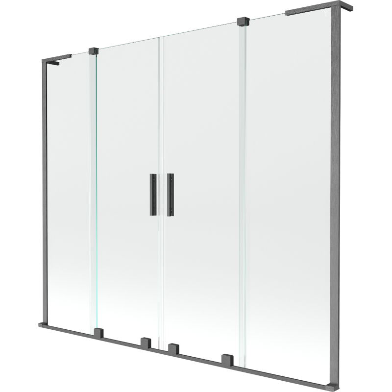 Mexen Velar L Duo paroi de baignoire 2 sections coulissante 180 x 150 cm, transparent, gun gray brossé - 896-180-003-02-66