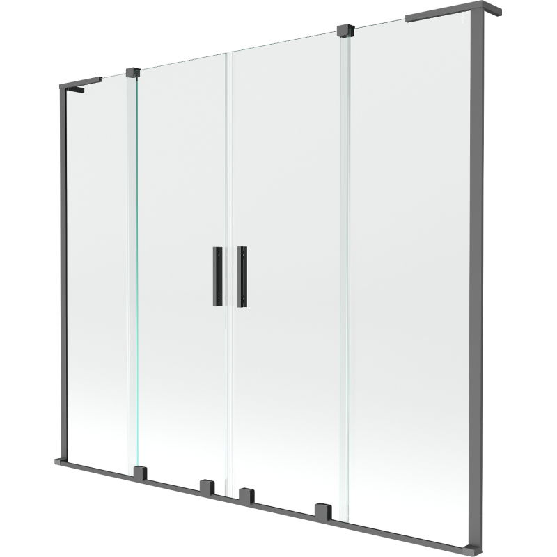 Paroi de baignoire Mexen Velar L Duo 2 volets coulissants 180 x 150 cm, transparent, gun metal - 896-180-003-02-95