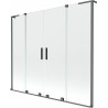 Mexen Velar L Duo paroi de baignoire à 2 battants coulissants 180 x 150 cm, transparent, métal gun - 896-180-003-02-95