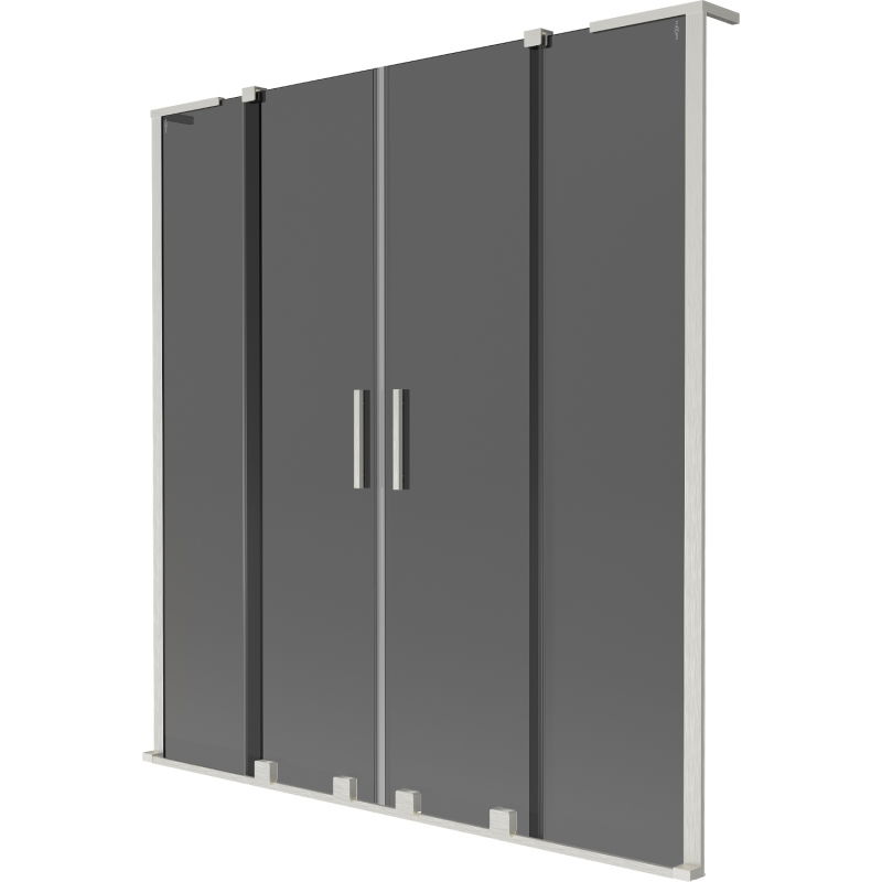 Mexen Velar L Duo paroi de baignoire 2 vantaux coulissants 160 x 150 cm, graphite, nickel brossé - 896-160-003-42-97