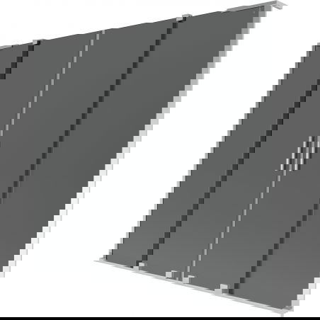 Paroi de baignoire double coulissante Mexen Velar L Duo 200 x 150 cm, graphite, chrome - 896-200-003-42-01