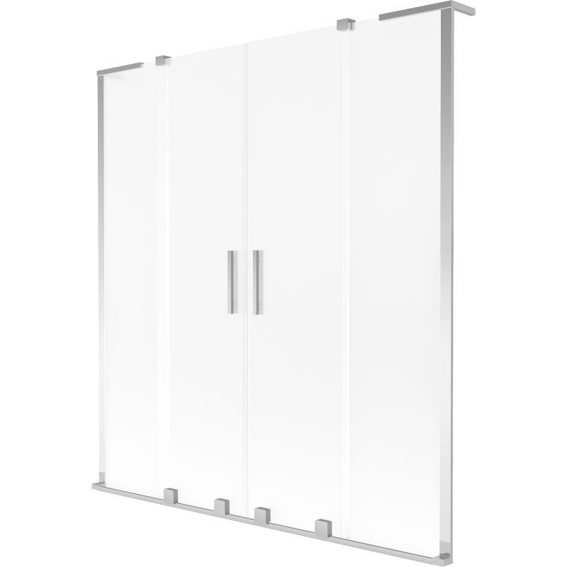Mexen Velar L Duo paroi de baignoire 2 volets coulissants 140 x 150 cm, givre, chrome - 896-140-003-32-01
