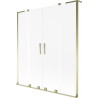 Mexen Velar L Duo pare-douche de baignoire coulissant à 2 volets 140 x 150 cm, givre, doré - 896-140-003-32-50