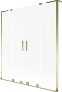Mexen Velar L Duo pare-douche de baignoire coulissant à 2 volets 140 x 150 cm, givre, doré - 896-140-003-32-50