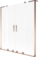 Mexen Velar L Duo paroi de baignoire à 2 panneaux coulissants 140 x 150 cm, givré, or rose - 896-140-003-32-60