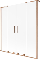 Mexen Velar L Duo paroi de baignoire à 2 volets coulissants 140 x 150 cm, givre, cuivre brossé - 896-140-003-32-65