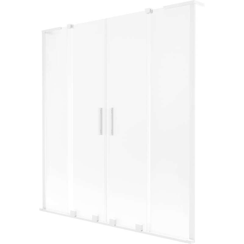 Mexen Velar L Duo pare-douche à deux volets coulissants 160 x 150 cm, givré, blanc - 896-160-003-32-20