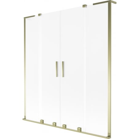 Mexen Velar L Duo pare-douche de baignoire à 2 panneaux coulissants 160 x 150 cm, givré, doré - 896-160-003-32-50