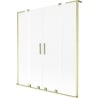 Mexen Velar L Duo paroi de baignoire coulissante à 2 vantaux 160 x 150 cm, givrée, or brossé - 896-160-003-32-55
