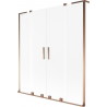 Mexen Velar L Duo paroi de baignoire à 2 volets coulissants 160 x 150 cm, givré, or rose - 896-160-003-32-60