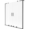 Mexen Velar L Duo paroi de baignoire à 2 panneaux coulissants 160 x 150 cm, givré, noir - 896-160-003-32-70