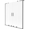 Mexen Velar L Duo paravent de bain à 2 panneaux coulissants 160 x 150 cm, givré, métal canon - 896-160-003-32-95