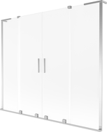 Paroi de baignoire coulissante à 2 vantaux Mexen Velar L Duo 170 x 150 cm, givrée, chrome - 896-170-003-32-01