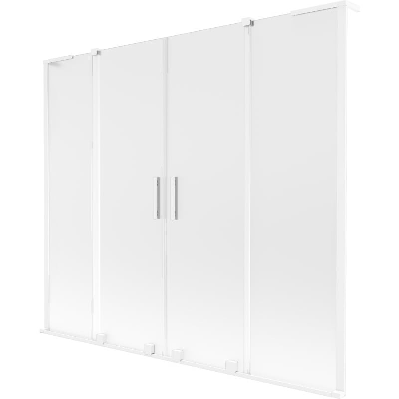 Mexen Velar L Duo paroi de baignoire 2 volets coulissants 170 x 150 cm, givré, blanc - 896-170-003-32-20