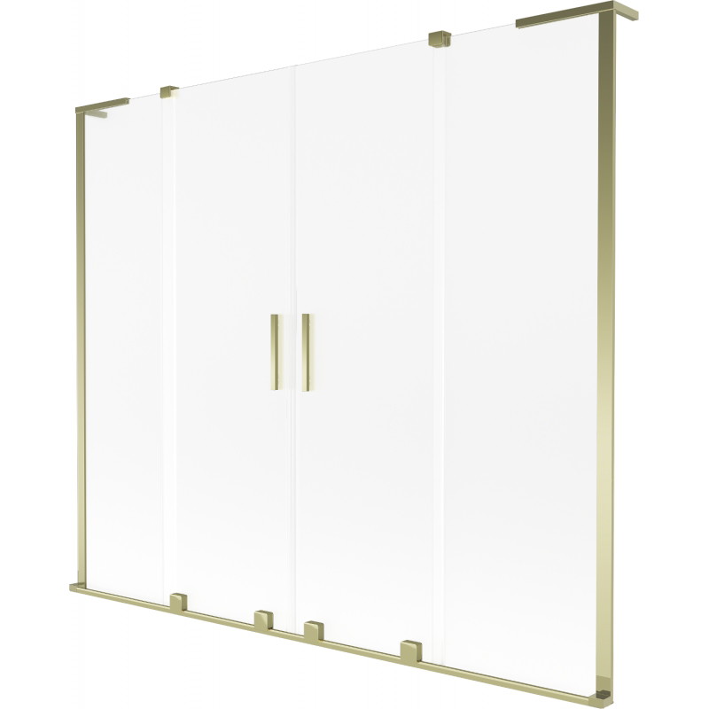 Mexen Velar L Duo paroi de baignoire à 2 panneaux coulissants 170 x 150 cm, dépoli, or - 896-170-003-32-50