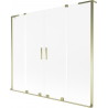 Mexen Velar L Duo paroi de baignoire à 2 panneaux coulissants 170 x 150 cm, dépoli, or - 896-170-003-32-50