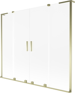 Paroi de baignoire coulissante à 2 volets Mexen Velar L Duo 170 x 150 cm, givrée, dorée - 896-170-003-32-50