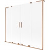 Mexen Velar L Duo paroi de baignoire à 2 volets coulissants 170 x 150 cm, givre, cuivre brossé - 896-170-003-32-65