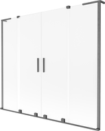 Mexen Velar L Duo paroi de baignoire à 2 panneaux coulissants 170 x 150 cm, givre, gun gray brossé - 896-170-003-32-66