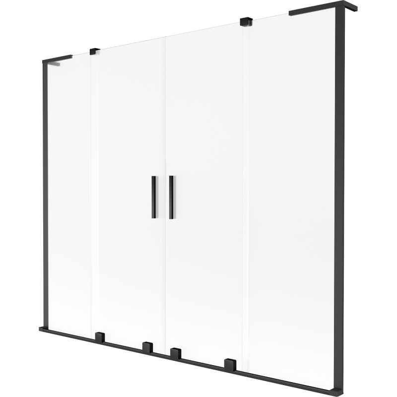 Mexen Velar L Duo pare-douche à deux volets coulissants 170 x 150 cm, givré, noir - 896-170-003-32-70