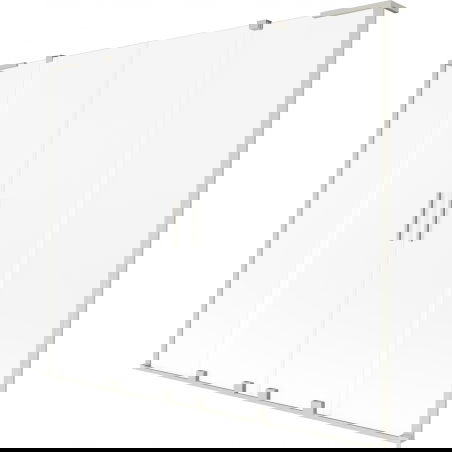 Paravent de baignoire coulissant 2 vantaux Mexen Velar L Duo 170 x 150 cm, givre, nickel brossé - 896-170-003-32-97
