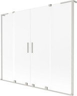Paravent de baignoire coulissant 2 vantaux Mexen Velar L Duo 170 x 150 cm, givre, nickel brossé - 896-170-003-32-97