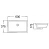 Mexen Venus lavabo sous-plan 60 x 37 cm, blanc - 25416000