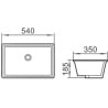 Mexen Venus lavabo sous-plan 54 x 35 cm, blanc - 25415400