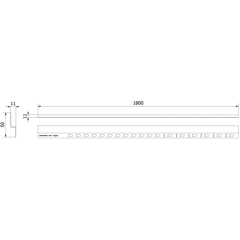 Mexen Line-B listwa brodzikowa czołowa 180 cm, złota - 185003180U