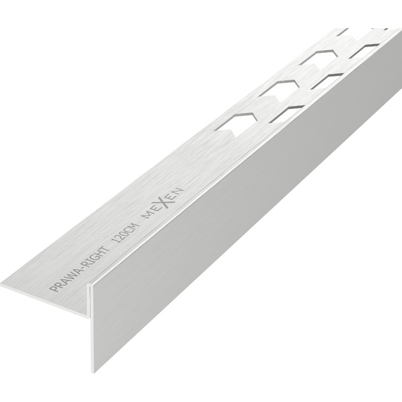 Mexen Line-B plinthe à pente pour sol 120 cm droite, inox - 181001120R