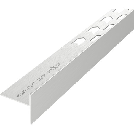 Mexen Line-B plinthe à pente pour sol 120 cm droite, inox - 181001120R