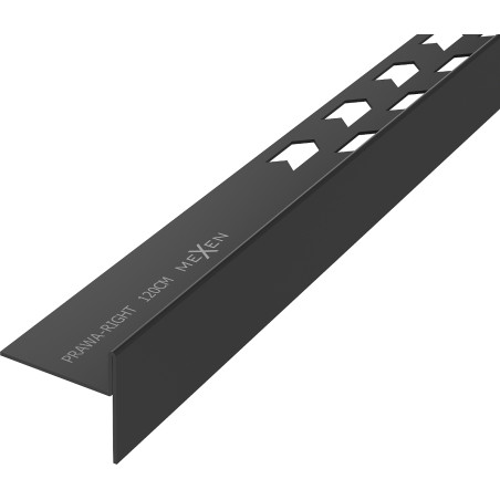 Mexen Line-B plinthe de sol en pente 120 cm droite, noire - 187001120R