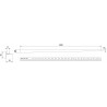 Mexen Line-B bande inclinée pour verre 120 cm droite, brosse dorée - 185504120R