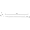 Mexen Line-B baguette de pente murale 120 cm gauche, dorée - 185002120L