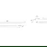 Mexen Line-B baguette de pente murale 120 cm gauche, or - 185002120L