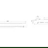Mexen Line-B plinthe de pente murale 120 cm droite, inox - 181002120R