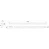 Mexen Line-B listel incliné mural 120 cm droit, noir - 187002120R