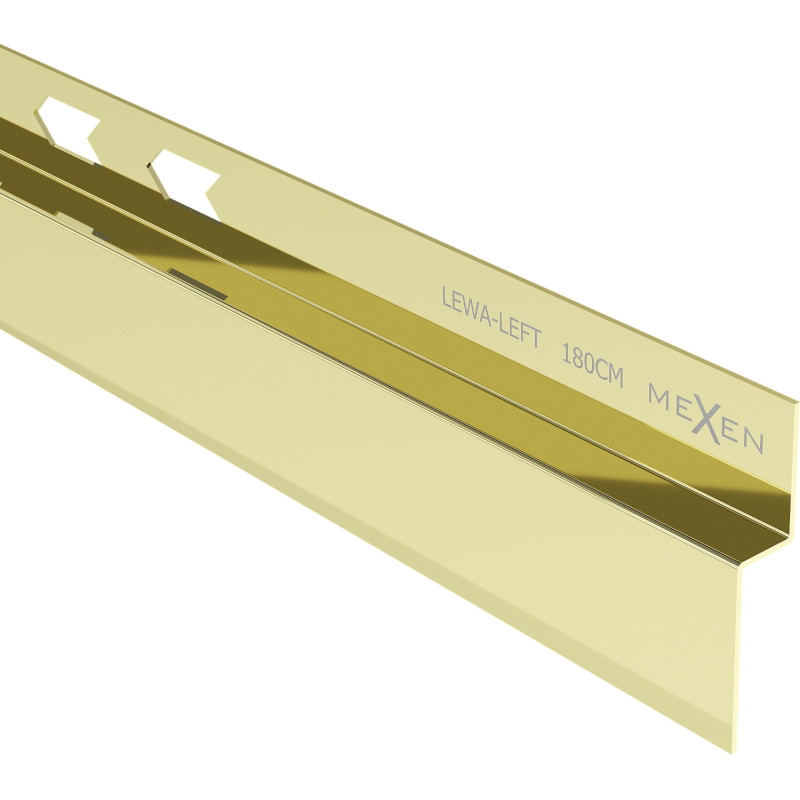 Mexen Line-B plinthe inclinée murale 180 cm gauche, dorée - 185002180L