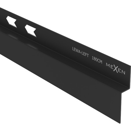 Mexen Line-B plinthe de pente murale 180 cm gauche, noire - 187002180L