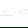 Mexen Line-B profilé incliné pour verre 180 cm gauche, inox - 181004180R
