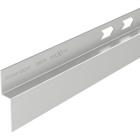 Mexen Line-B plinthe inclinée murale 180 cm à droite, inox - 181002180R
