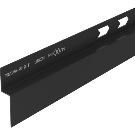 Mexen Line-B plinthe murale inclinée 180 cm droite, noire - 187002180R