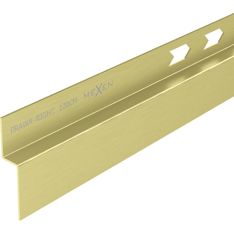 Mexen Line-B plinthe murale inclinée 120 cm droite, or brossé - 185502120R