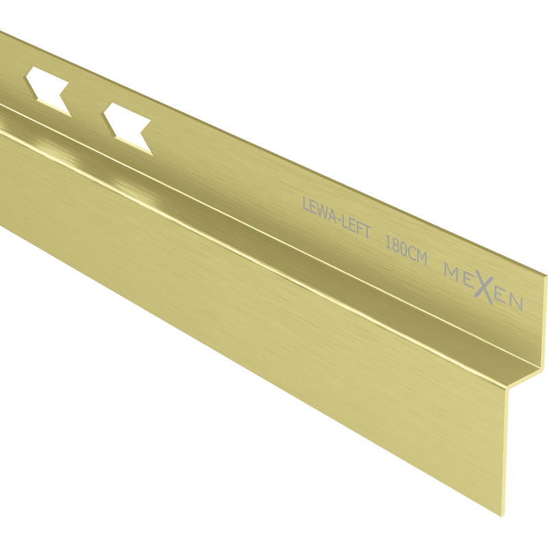 Mexen Line-B plinthe de pente murale 180 cm gauche, or brossé - 185502180L